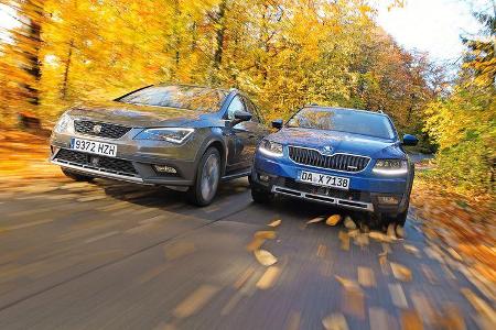 Seat Leon ST X-Perience 2.0 TDI, Skoda Octavia Scout 2.0 TDI 4x4, Frontansicht