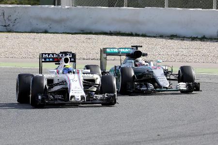 Massa & Hamilton - Williams & Mercedes - Formel 1-Test - Barcelona - 3. Mrz 2016