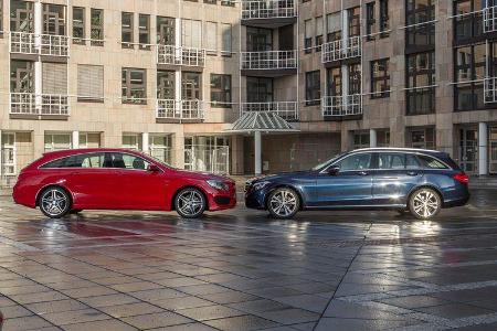 Mercedes CLA Shooting Brake, Mercedes C-Klasse T-Modell, Seitenansicht