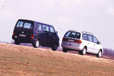 Doppeltest VW Caravelle 2.5 TDI gegen VW Sharan 1.9 TDI