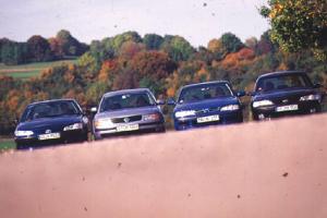 Nissan Primera 1.6, Opel Vectra 1.6 16V, Peugeot 406 1.8 16 V, VW Passat&nbsp;1.6