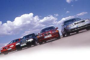 Alfa Romeo 156 2.5 V6 24 V, Audi A4 2.8, Mercedes C 280, BMW 328i