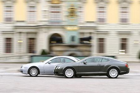 Stil-Differenzen: Fastback beim Bentley, Stufenheck beim Mercedes