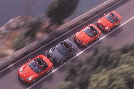 Audi TT Roadster 1.8 T Quattro, BMW Z3 2.8, Mercedes SLK 320, Porsche Boxster