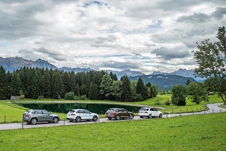 Audi Q7, BMW X5, Mercedes GLE, Porsche Cayenne