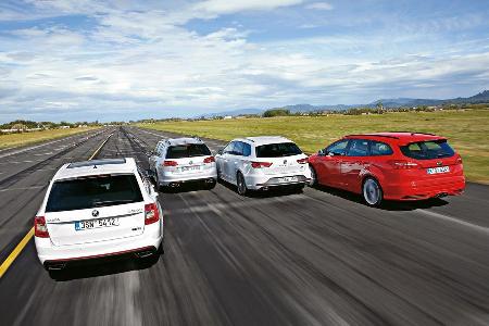 Ford Focus ST Turnier, Seat Leon St Cupra 280, Skoda Octavia RS 230 Combi, VW Golf R Variant