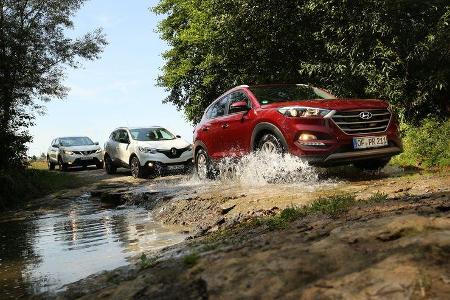 Nissan Qashqai 1.6 DCi 4X4, Hyundai Tucson 2.0 CRDi 4WD, Renault Kadjar DCi 130 4X4