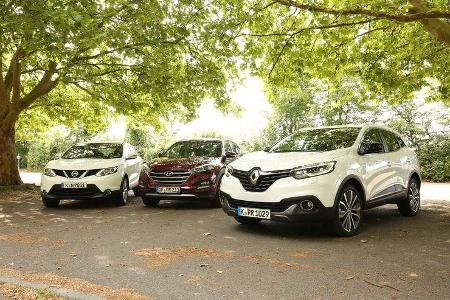 Nissan Qashqai 1.6 DCi 4X4, Hyundai Tucson 2.0 CRDi 4WD, Renault Kadjar DCi 130 4X4