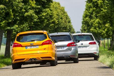 Ford Focus ST Turnier 2.0 TDCi, Peugeot 308 SW GT HDi 180, VW Golf Variant GTD