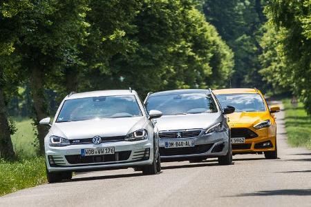 Ford Focus ST Turnier 2.0 TDCi, Peugeot 308 SW GT HDi 180, VW Golf Variant GTD