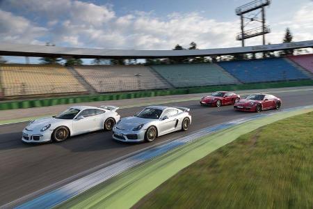 Porsche Cayman GTS, Cayman GT4, 911 Carrera GTS und 911 GT3