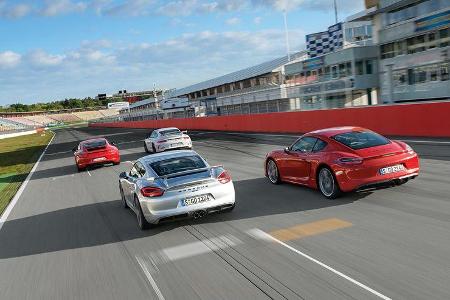 Porsche Cayman GTS, Cayman GT4, 911 Carrera GTS und 911 GT3