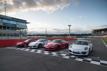Porsche Cayman GTS, Cayman GT4, 911 Carrera GTS und 911 GT3