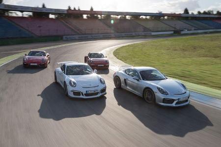 Porsche Cayman GTS, Cayman GT4, 911 Carrera GTS und 911 GT3