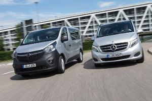 Mercedes V 220 d, Opel Vivaro Combi L1H1 1.6 CDTI Biturbo, Frontansicht