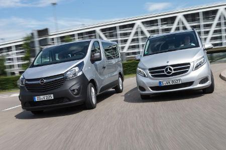 Mercedes V 220 d, Opel Vivaro Combi L1H1 1.6 CDTI Biturbo, Frontansicht