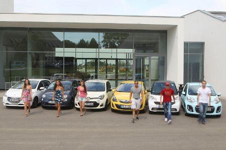 ams15/2012, Kleinwagen, 100 g/km CO2, Citroen C1, Fiat 500C, Opel Corsa, Peugeot 208, Renault Twingo, Smart Fortwo