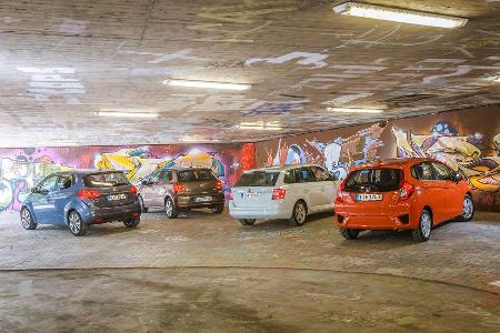 Honda Jazz 1.3, Kia Venga 1.6 CVVT, Skoda Fabia Combi 1.2 TSI, VW Polo 1.0 TSI