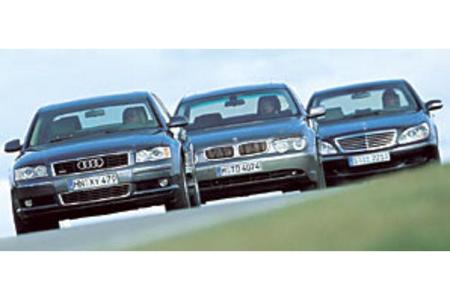 Audi A8 4.2 quattro, BMW 745i und Mercedes S 500 Audi A8 4.2 quattro, BMW 745i und Mercedes S 500