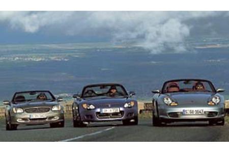 Honda S 2000, Porsche Boxster und Mercedes SLK 320