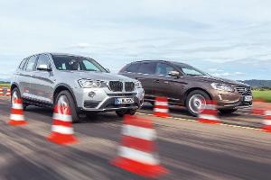 BMW X3 20d xDRIVE, Volvo XC60 D4 AWD, Frontansicht
