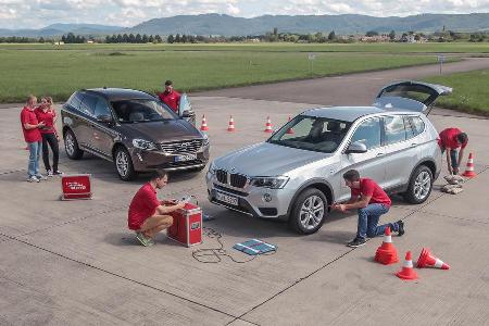 BMW X3 20d xDRIVE, Volvo XC60 D4 AWD, Testaufbau