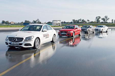 Audi A4 1.8 TFSI, BMW 320i, Mercedes C 200, Volvo S60 T4, Frontansicht