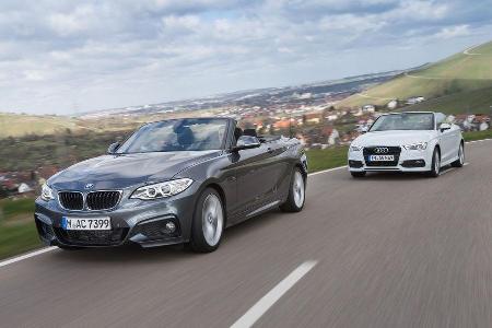 Audi A3 2.0 TDI Cabrio, BMW 220d Cabrio, Frontansicht