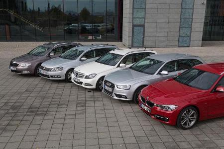 VW Passat Variant 2.0 TDI Highline, BMW 320d Touring Sportline, Audi A4 Avant 2.0 TDI Ambition