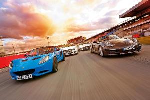 F-Type, Elise S CR, SLK 350 und Boxster