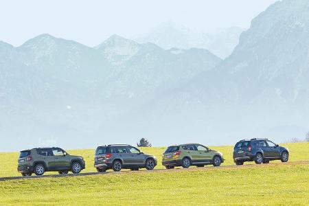 Dacia Duster, Jeep Renegade, Skoda Yeti, Suzuki SX4 S-Cross