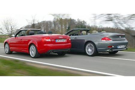 Audi S4 Cabrio und BMW 645 Ci Cabrio im Vergleichstest