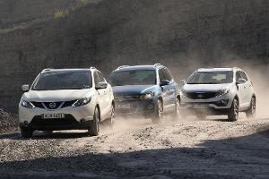 Nissan Qashqai gegen VW Tiguan und Kia Sportage