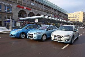 Nissan Leaf, Renault Fluence, Volvo C30 Electric im Test
