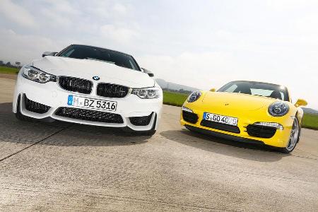 BMW M4, Porsche 911 Carrera S, Frontansicht