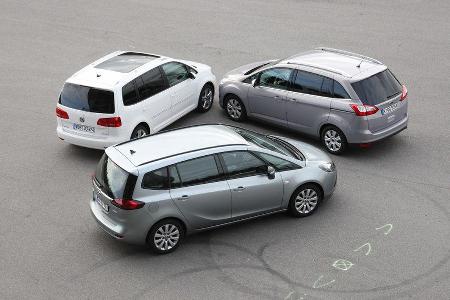 Ford Grand C-Max 2.0 TDCi Titanium, Opel Zafira Tourer 2.0 CDTi Ecoflex Edition, VW Touran 2.0 TDI Highline