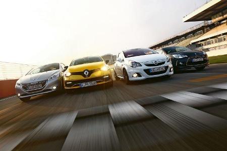 Opel Corsa OPC Nürburgring Edition Renault Clio R.S., Peugeot 208 GTi, Citroën DS3 Racing Edition 2013 Opel Corsa OPC Nürburgring Edition Renault Clio R.S., Peugeot 208 GTi, Citroën DS3 Racing Edition 2013