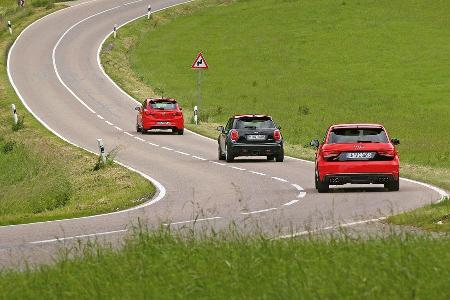 Audi S1, Mini JCW, Opel Corsa OPC, Heckansicht