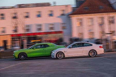 Dodge Challenger R/T, BMW M4 Coup, Seitenansicht