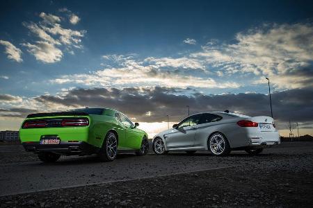 Dodge Challenger R/T, BMW M4 Coup, Heckansicht
