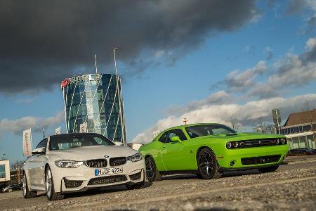 Dodge Challenger R/T, BMW M4 Coup, Frontansicht