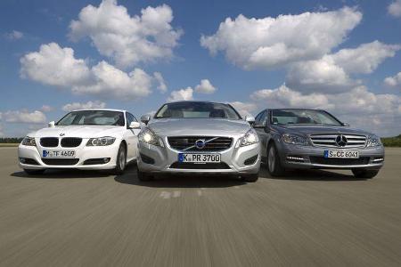 Mercedes C 220 CDI, BMW 320d, Volvo S60 D3