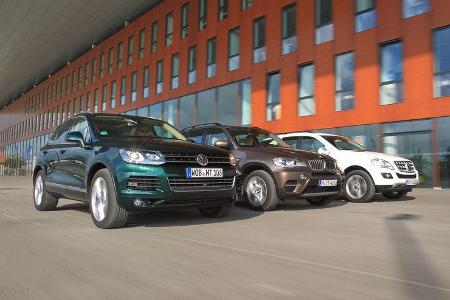 VW Touareg V6 TDI, BMW X5 x-Drive 30d, Mercedes ML 350 Bluetec