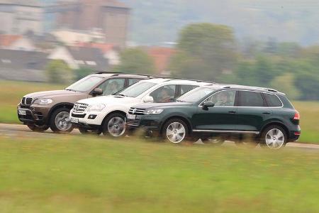 VW Touareg V6 TDI, BMW X5 x-Drive 30d, Mercedes ML 350 Bluetec