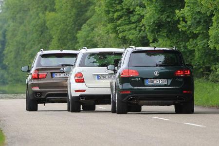 VW Touareg V6 TDI, BMW X5 x-Drive 30d, Mercedes ML 350 Bluetec