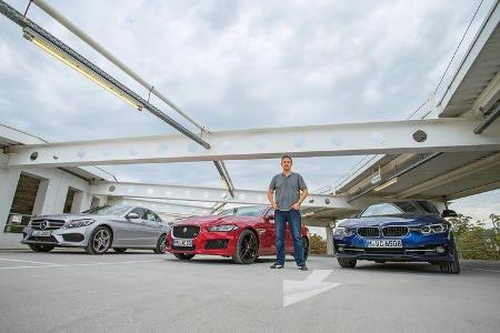 BMW 340i, Jaguar XE S, Mercedes C 400 4Matic, Jens Dralle