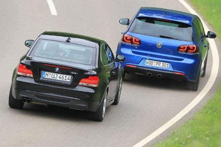 VW Golf R, BMW 135i Coupé