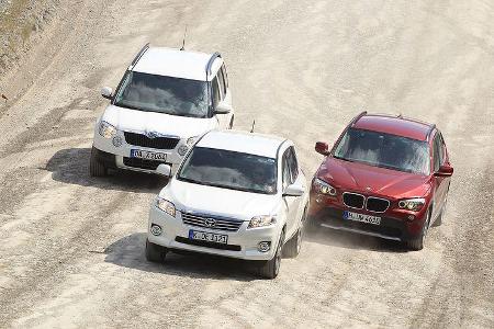 BMW X1 20d x-Drive, Skoda Yeti 2.0 TDI, Toyota RAV 4 2.2 D-Cat