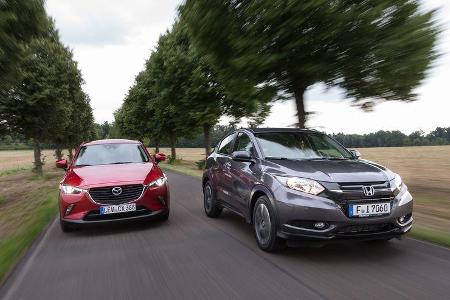 Honda HR-V 1.6 i-DTEC, Mazda CX-3 D 105, Frontansicht