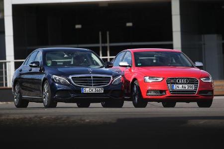 Audi S4, Mercedes C 400 4Matic, Frontansicht